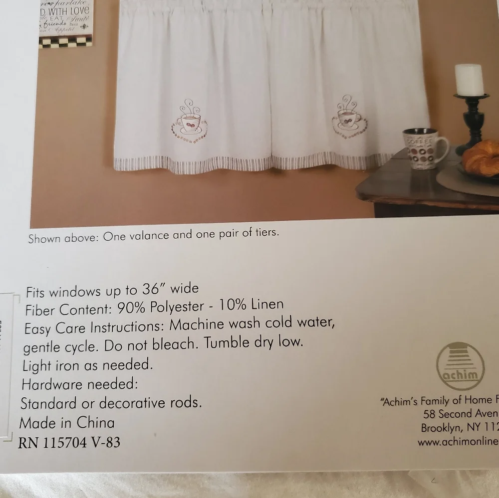 Coffee cafe au lait decorative window theme valance 58